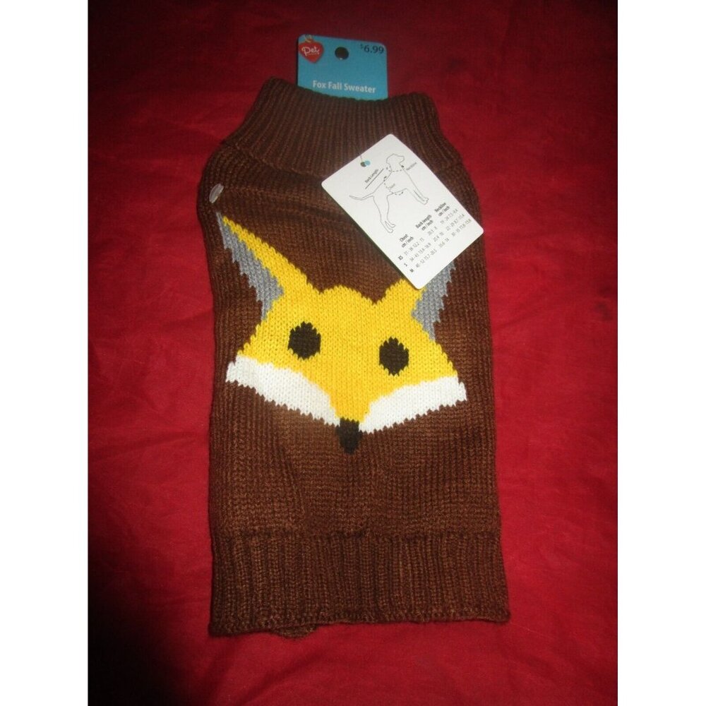 Pet Central Dog Winter Sweater Brown Fox Fall Sweater Extra Small XS